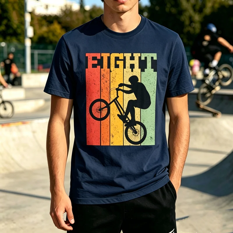 Фото Футболка Fight Freestyle BMX с графическим принтом, молодежная уличная одежда для мужчин и женщин, повседневная одежда для любителей экстремальных видов спорта №5