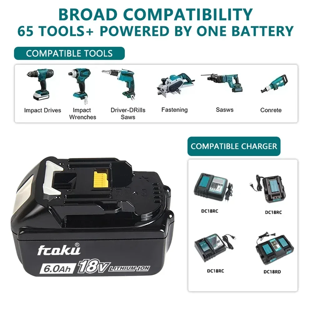 Литий-ионный аккумулятор для электроинструмента Makita 18 В 3 Ач 6 9 BL1830 BL1840 BL1850