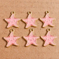10pcs 1819mm cartoon enamel starfish charms for jewelry making pendants necklaces drop earrings diy bracelets crafts gifts