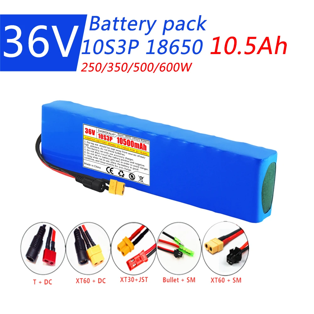 

36V 10.5Ah Battery ebike Battery Pack 18650 Li-ion Batteries 10S3P 350W 500W For High Power Electric Scooter Motorcycle Scooter