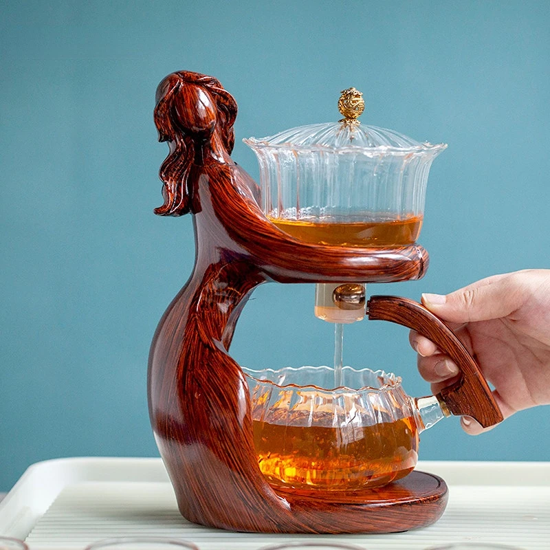 

Чайный сервиз Kungfu, автоматический чайный сервиз, термостойкий стеклянный держатель для чайного горшка, базовый прибор для заваривания чая, чайная посуда