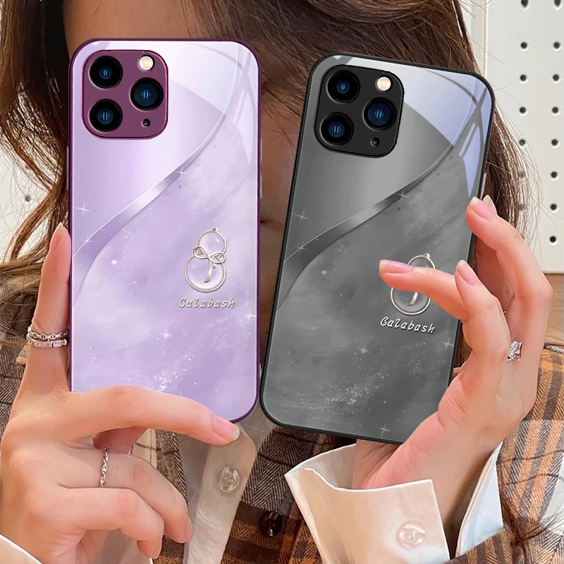 Чехол для телефона из закаленного стекла с градиентной тыквой - Цена: 348