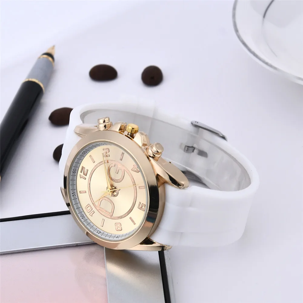 Women's Top Luxury Brand DQG Fashion Black Silicone Watches Casual Sport Watch For Women Ladies Quartz WristWatch Reloj Mujer