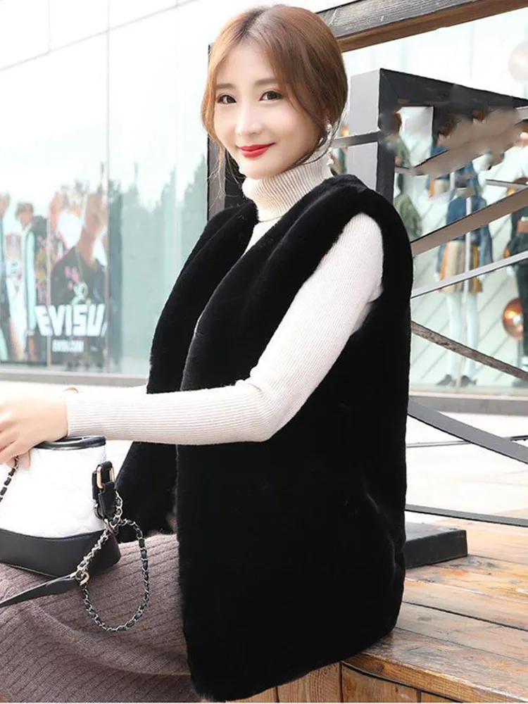 Women's Faux Mink Fur Shawl Winter Coats Warm 2022 New Fashion Luxury Overcoat Europe and America Street Fluffy Jacket Designer