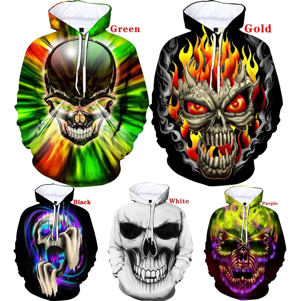 

Fashion 3D Lovers Skull Print hoodie