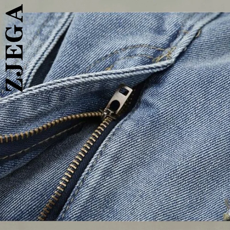 

Женские джинсы Zjega, Мешковатые Свободные джинсовые штаны Y2k с высокой талией 2022, длинные женские брюки для подростков, повседневные брюки дл...