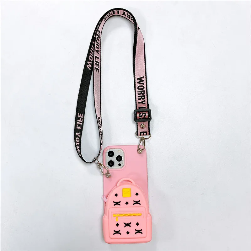 School Bag Cartoon Zero Wallet Suitable for Xiaomi 12TPRO Phone Case Red Rice NOTE11S Diagonal Strap Storage for Women