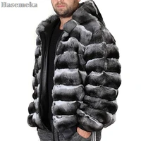 fur coat men fur jacket 2021 winter fashion hooded warm coat real rex rabbit fur outwear zipper closure plus size customized