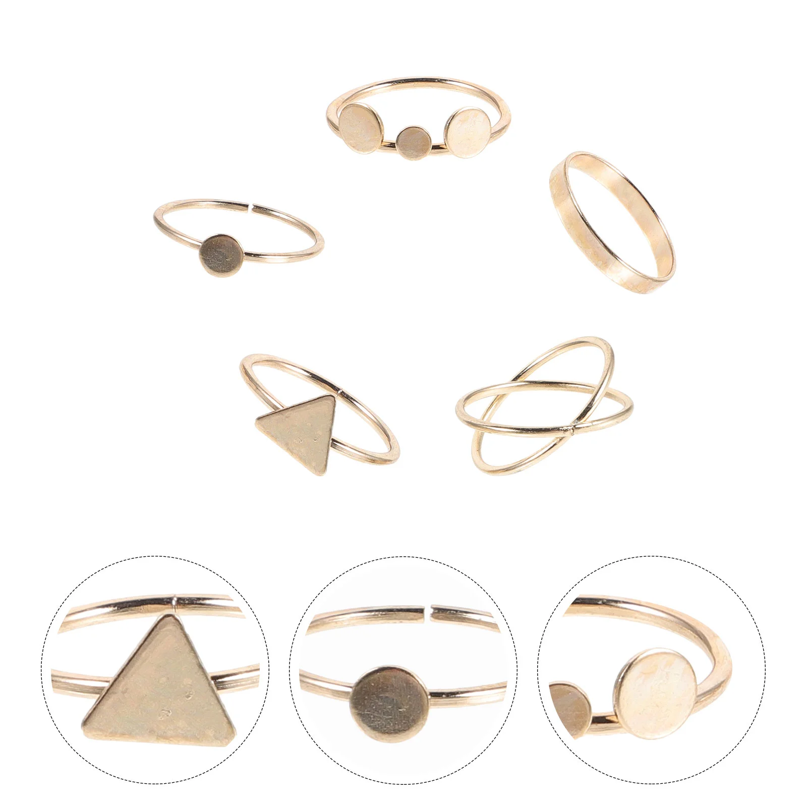 5 шт. кольца вращающиеся личности женские костяшки открытые 17x17 см ретро золотой
