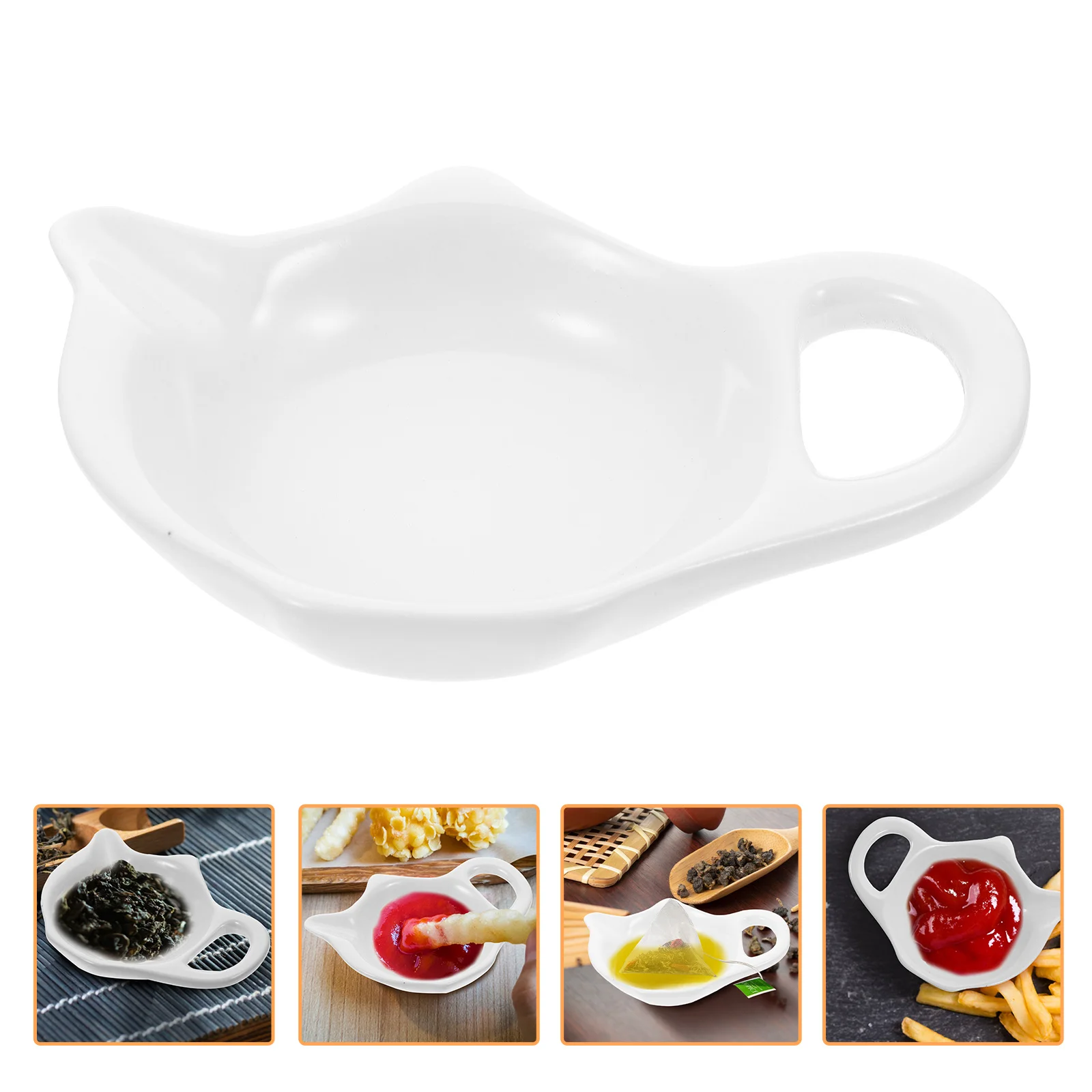 

Tea Dish Holder Ceramic Teabag Appetizer Saucer Bowl Plate Rest Sauce Plates Dipping Soy Tray Seasoning Ketchup Coaster Sushi