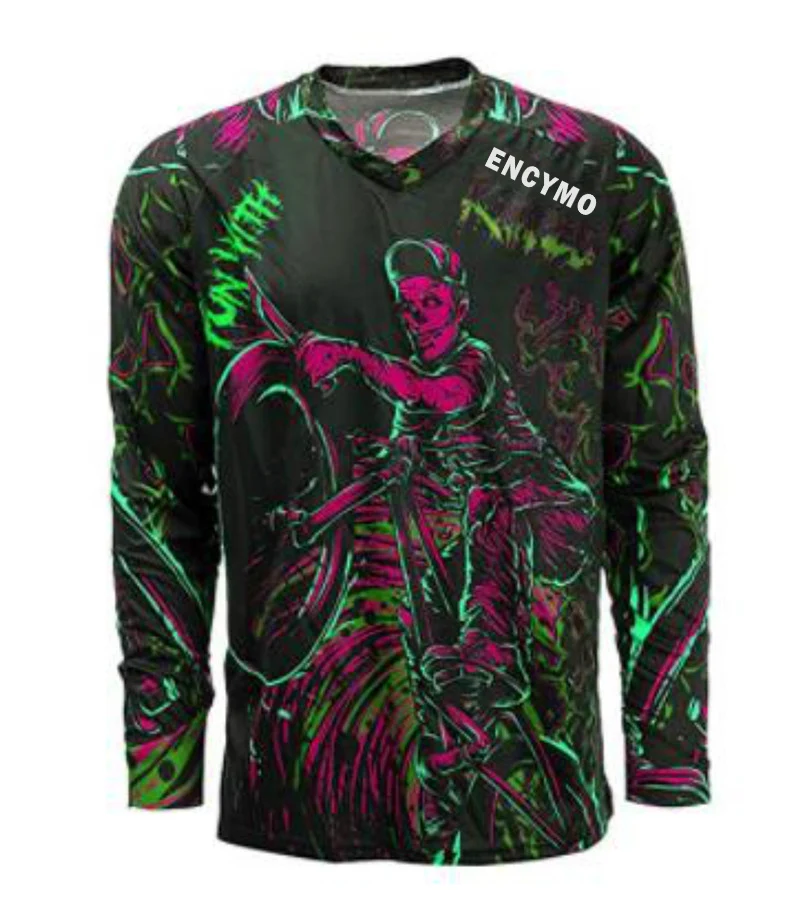 

ENCYMO Men's cycling sweatshirt MTB T-shirt long-sleeved mountain bike motorcycle bicycle clothing UV protection