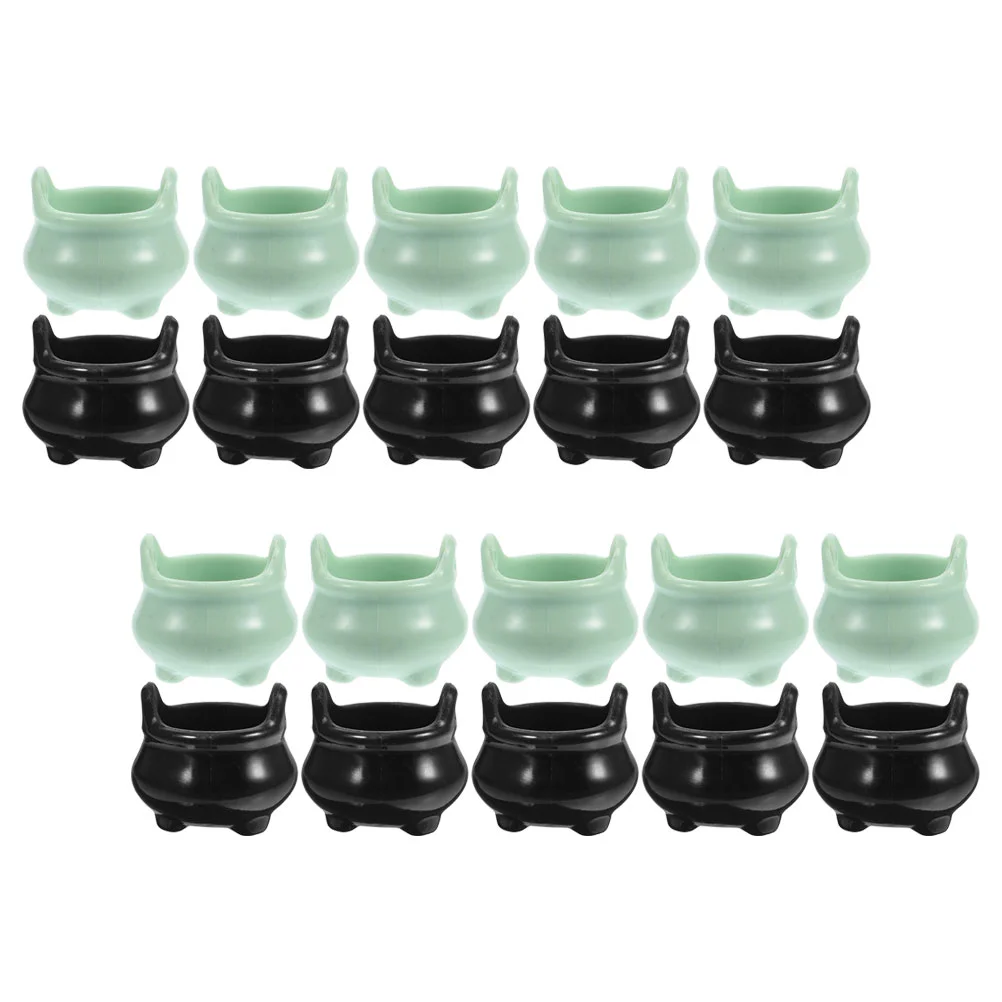 

20 Pcs Halloween Mini Cauldron Miniature Toy Cauldrons Water Kettle Pot Plastic