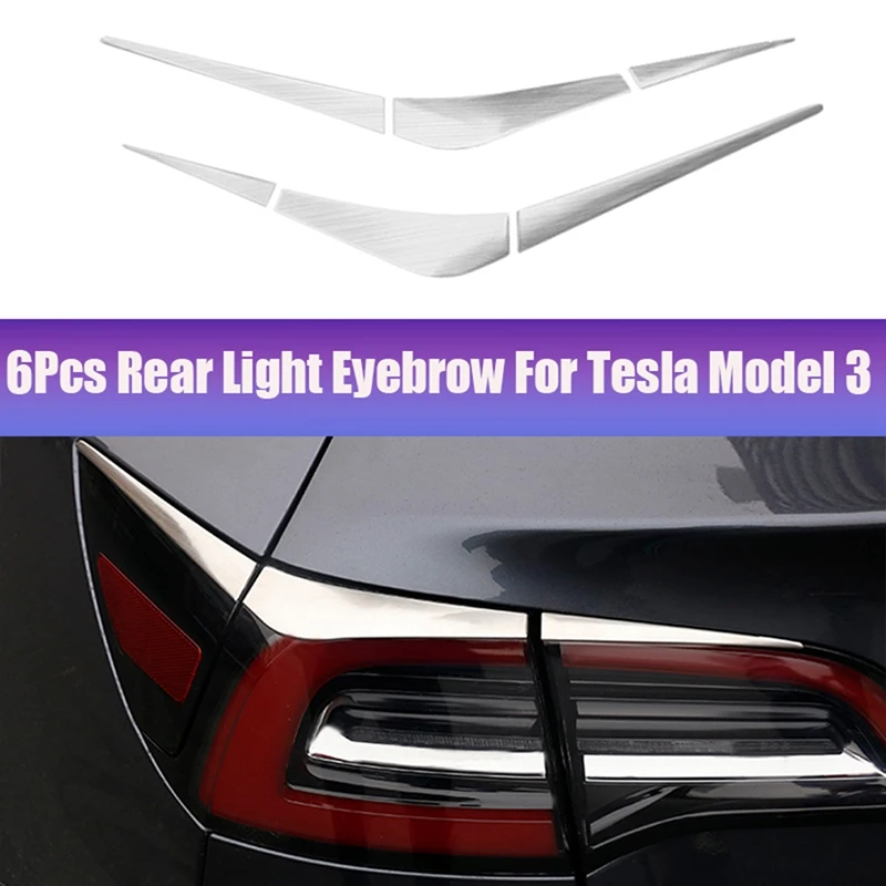 

1Set/6Pcs Rear Light Eyebrow Rear Light Trim Sticker For Tesla Model 3