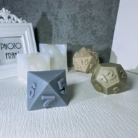 multifaceted polygonal dice silicone candle mold number dice diamond tangent plane plaster crystal making tools wax mould