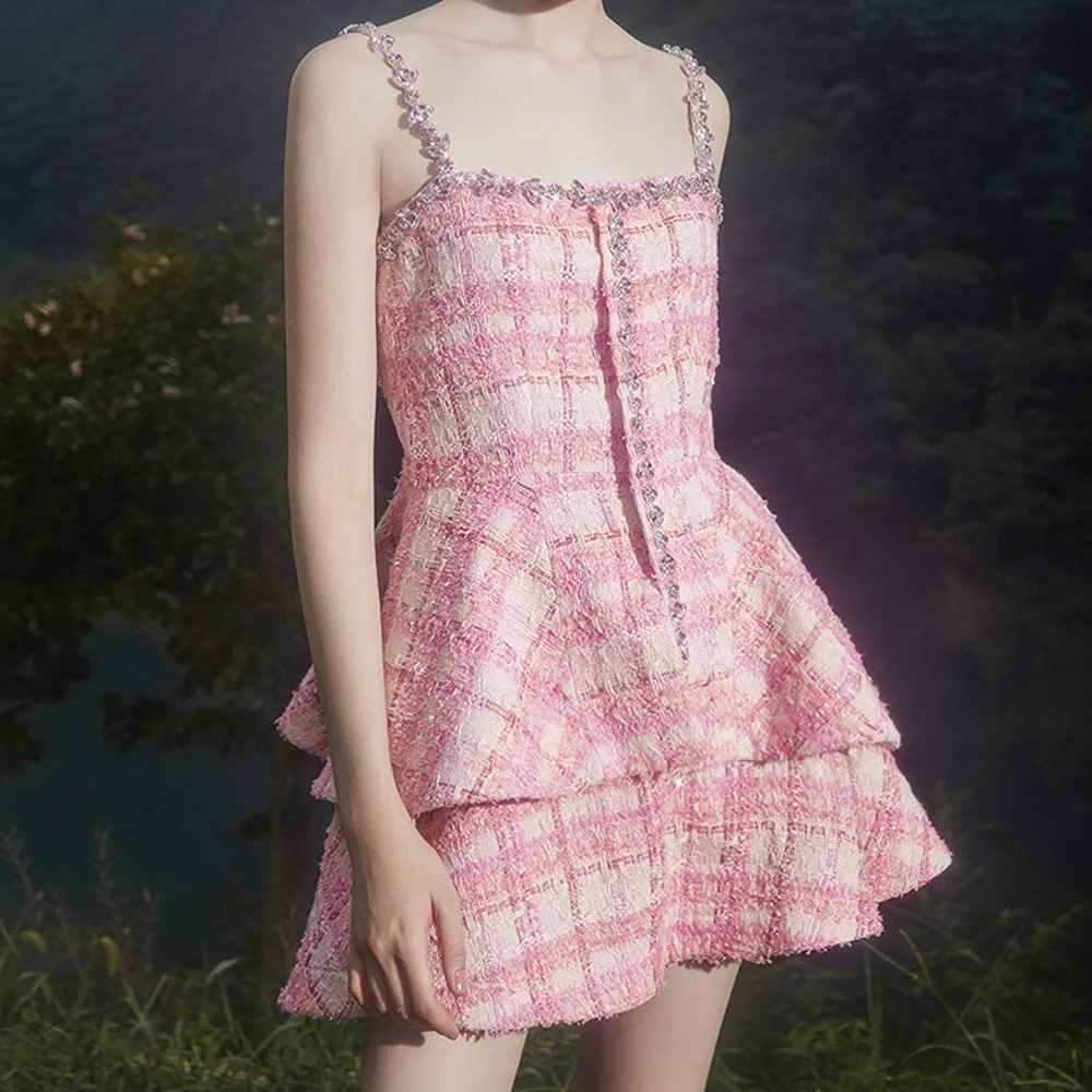 

Australia's Niche Design Chen Light Luxury High-definition Sweet Little Dress Fall New Small Fragrant Wind Tweed Suit Female