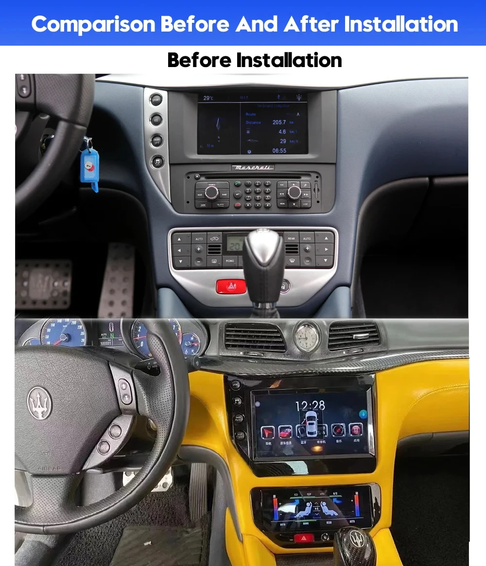 4G SIM Android 13 Carplay для Maserati GT/GC Gran Turismo цифровая плата Aircon мультимедийный плеер