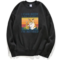i can beer al i want im retired cat cats cool hoodie sweatshirts men sweatshirt jumper hoody hoodies pullovers crewneck jumper