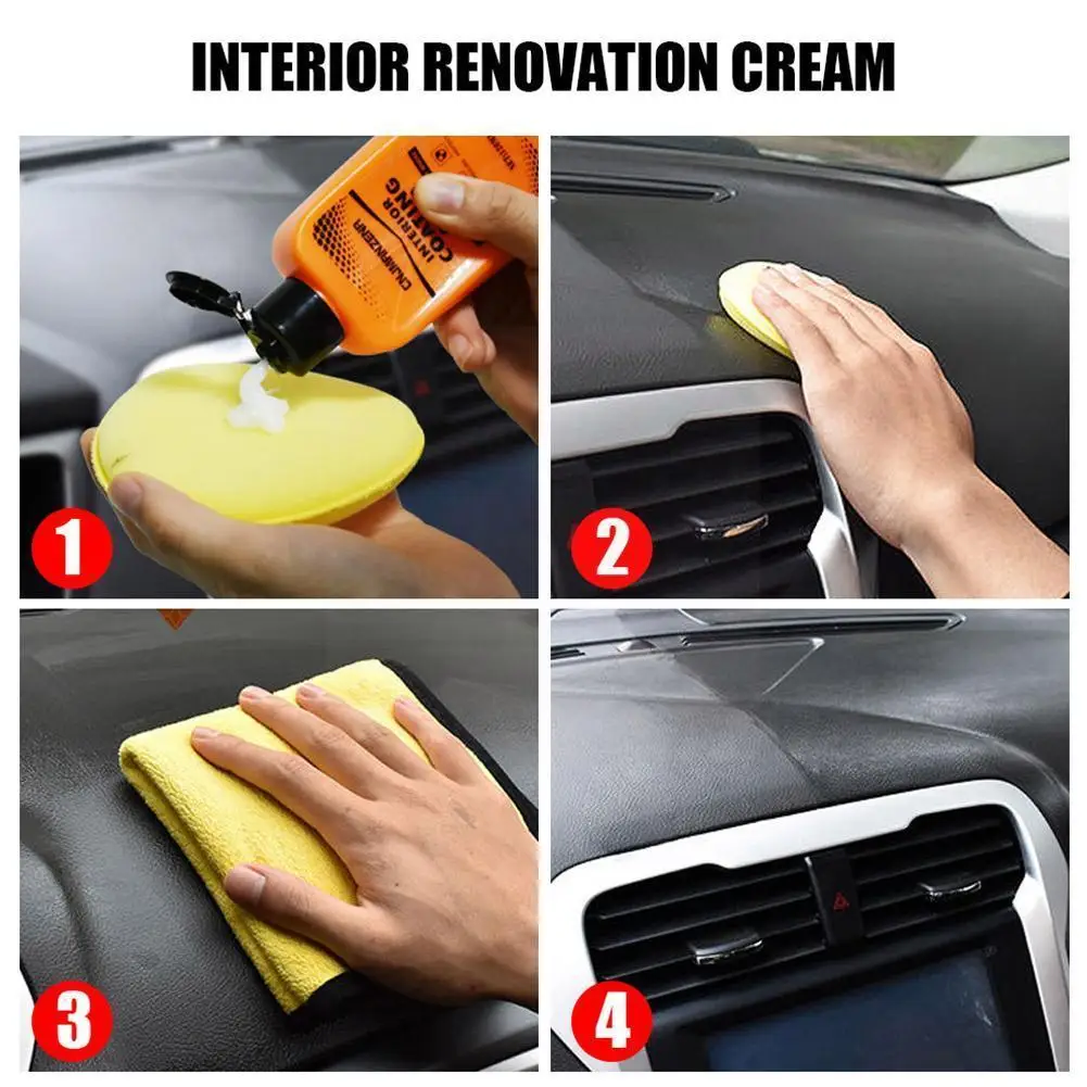 

120ml Car Coating Agent Auto Paint Cleaner Plastic Wax Interior Gloss Protection Painting Refurbishing Maintenance Q7D9