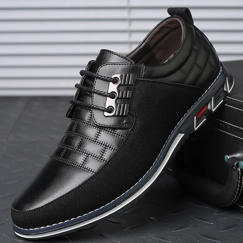 

Big Size Brand Men Casual Shoes Fashion Classic Casual Men Leather Shoes Black Hot Sale Breathable Business Men Shoes Casual
