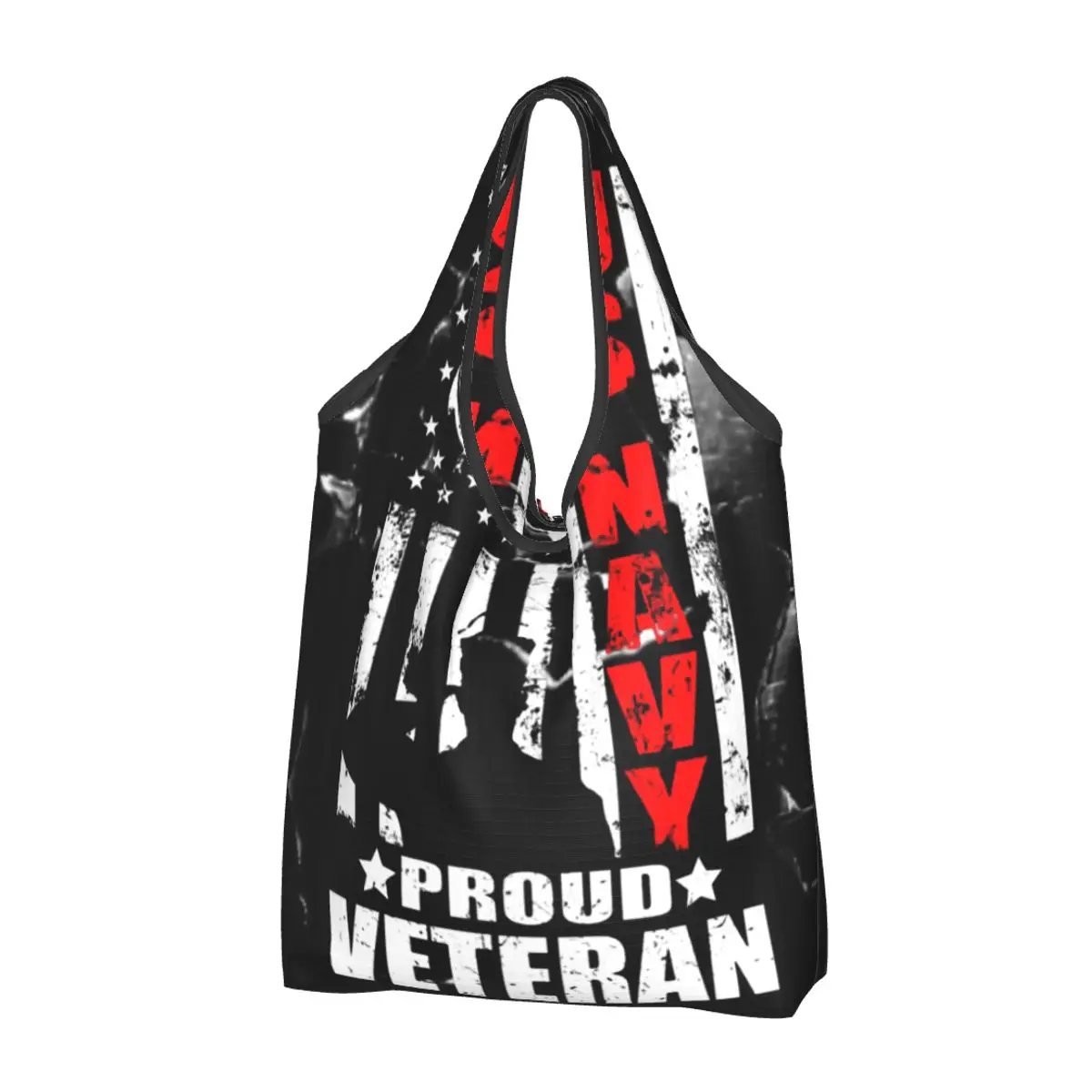 

Повседневная женская сумка для покупок Proud Veteran US Navy, вместительная сумка-тоут, Портативная сумка для хранения, складные сумки