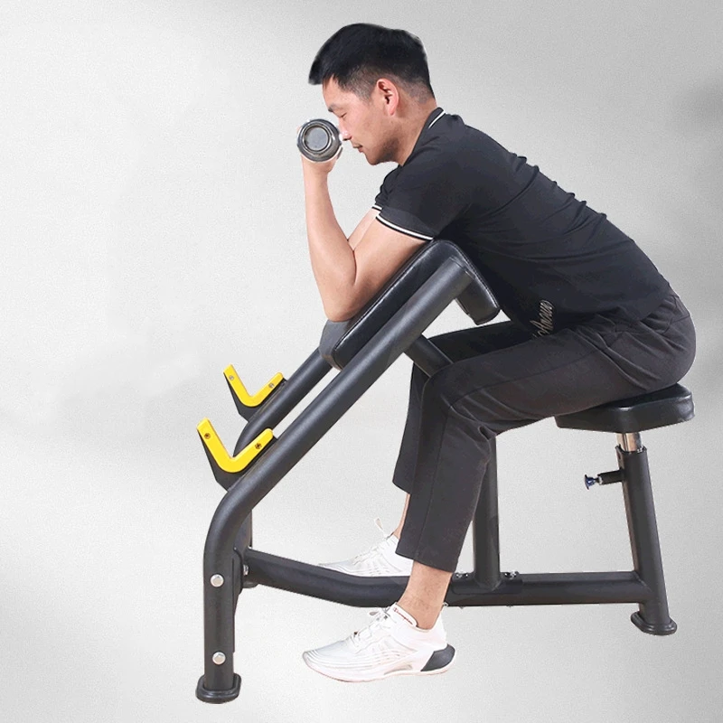Фото Регулируемая скамья для бицепсов Custom Commercial Preacher Curl Bench: тренажер для изоляционной тренировки бицепсов сидя, стойка для сгибаний рук для домашнего спортзала №2