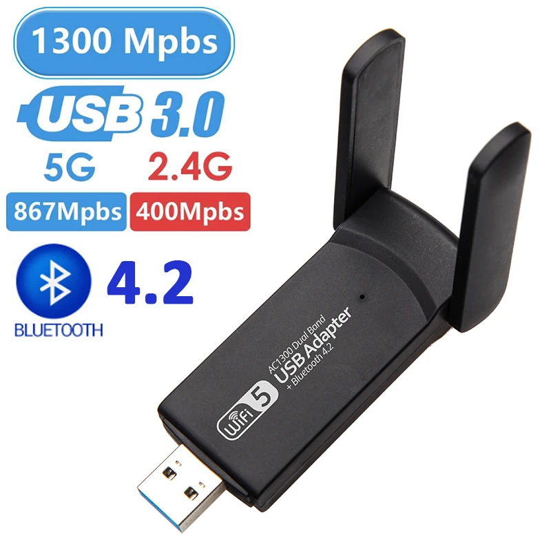 

USB 1200 Wi-Fi адаптер, 3,0 Мбит/с, 802.11AC