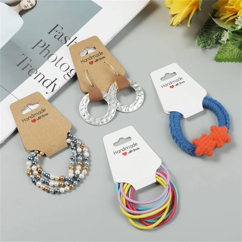 50pcs Display Card Handmade Paperboard for Earring Necklace Jewelry Packaging Holder Small Business Organizer Material Wholesale