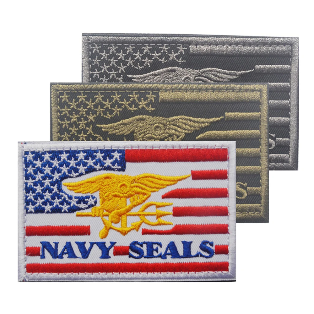 

US NAVY SEALS Embroidered Patch American Military Fan Series Morale Hook & Loop Badges on Backpack Hat Clothes Decorative