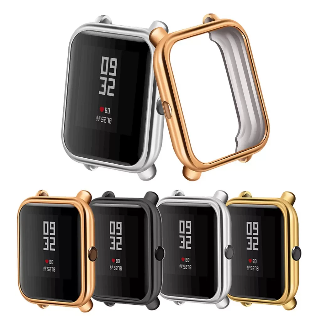 Электропластиковый мягкий чехол TPU для Huami Amazfit Bip Youth Watch - крышка корпуса, замена пленки, защитник.