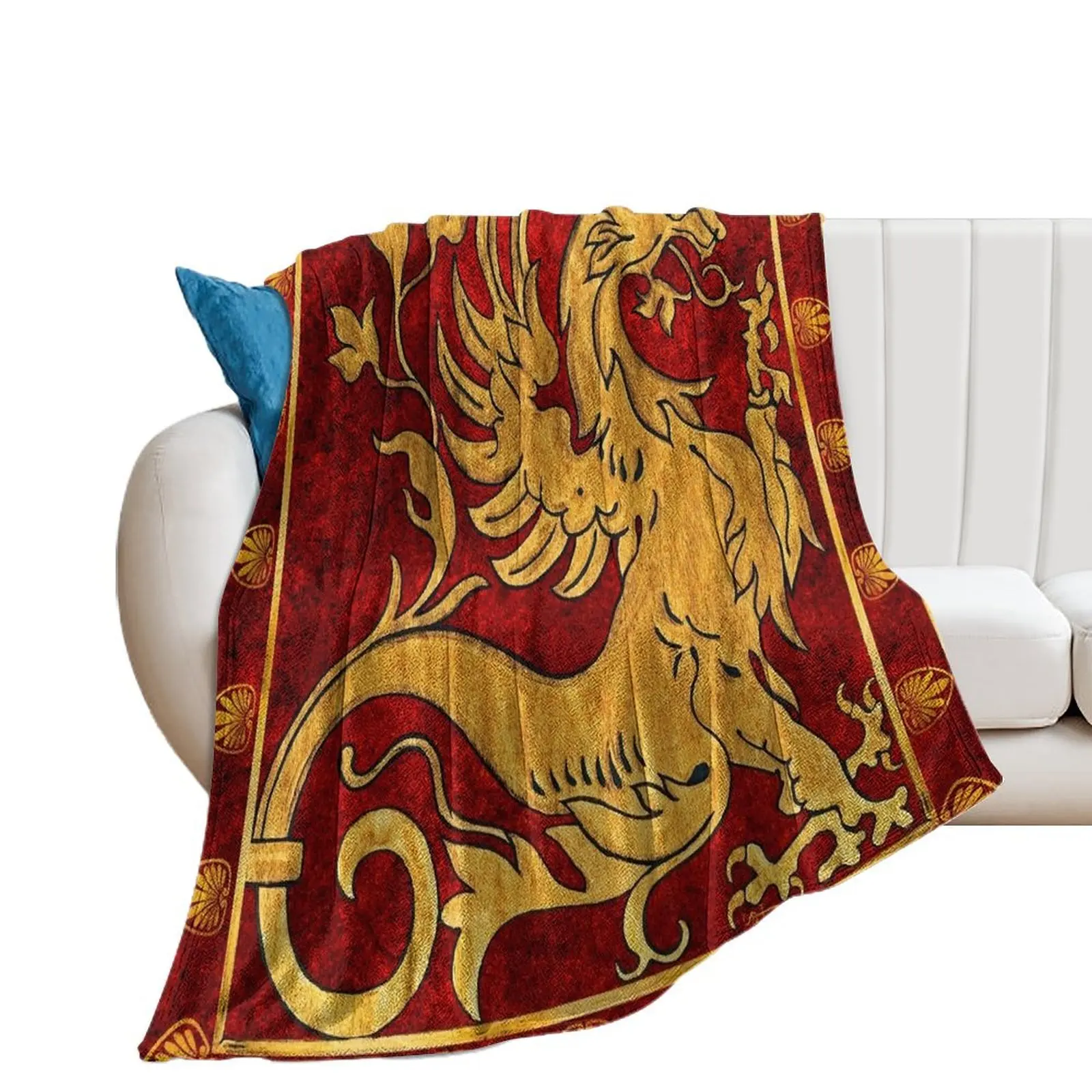 Покрывало с крылатым львом и змеей: Оригинальное авторское изображение Стюарта