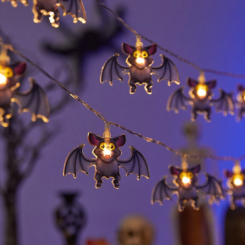 Хэллоуин тыква гирлянды летучая мышь паук на батарейках для улицы вечеринка