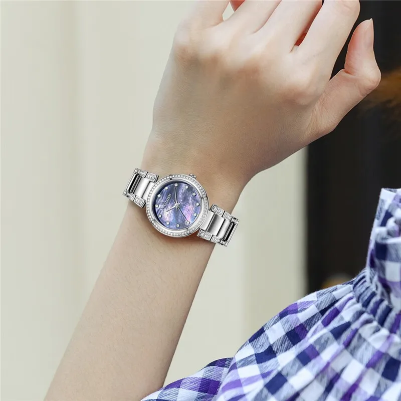 Часы CITIZEN женские японские часы водонепроницаемые из нержавеющей стали Eco-Drive