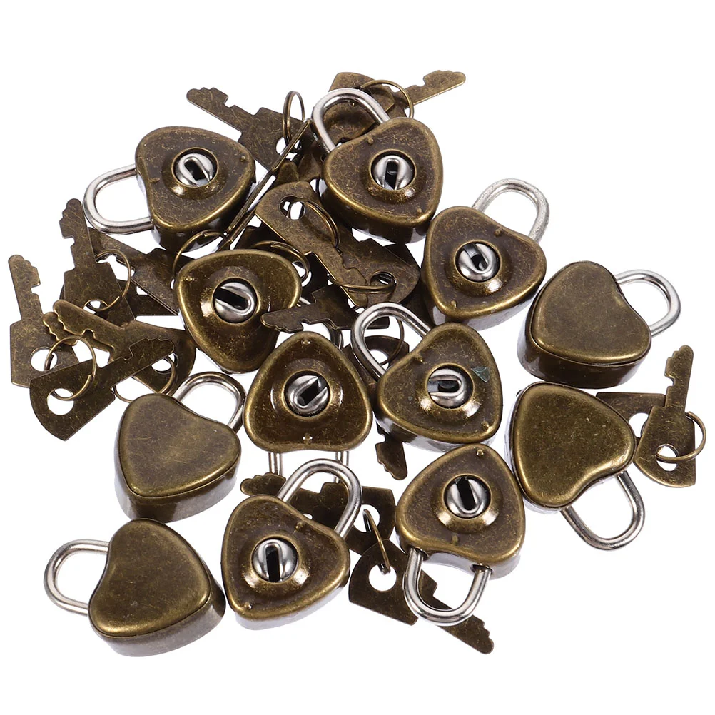 

25 Pcs Anti Sweep Stop Locks Vintage Jewelry Box Jewelry Box Padlock Love Heart Lock Metal Cabinets