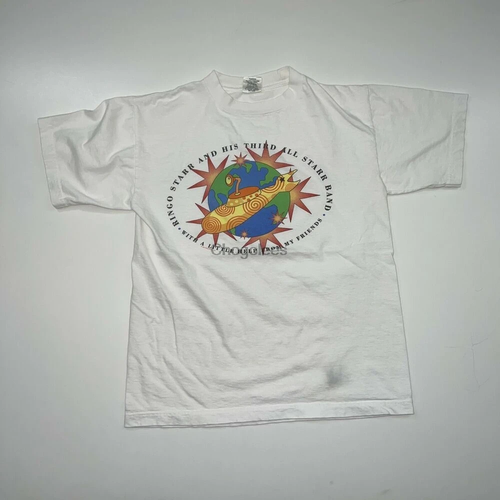 Винтажная Футболка Ringo Starr для взрослых большие размеры белая 1995 90s |