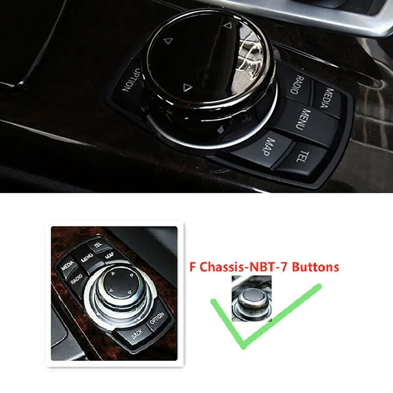 

Multimedia Car Button iDrive Knob Cover Trim Knob Decoration Sticker ABS for BMW 1/3/5 Series F10 F20 F30 NBT Controller Only
