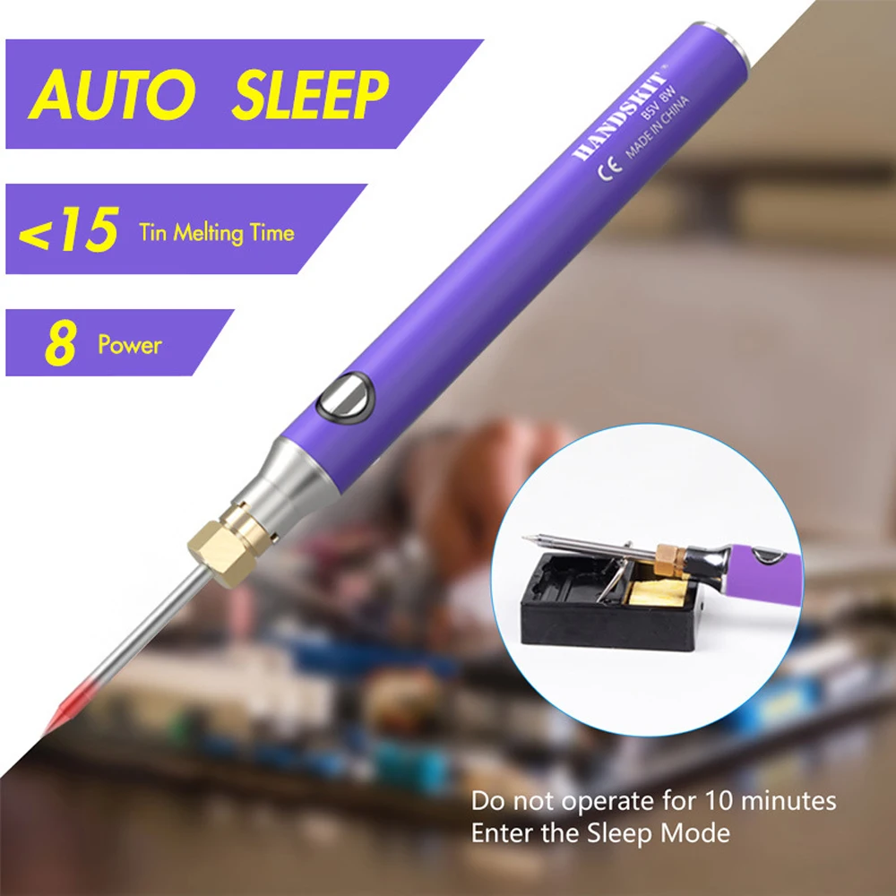 

330~400℃ 8W Handheld Portable Cordless Mini Electric Soldering Iron Temperature Adjustable Household DIY Welding Tool Set