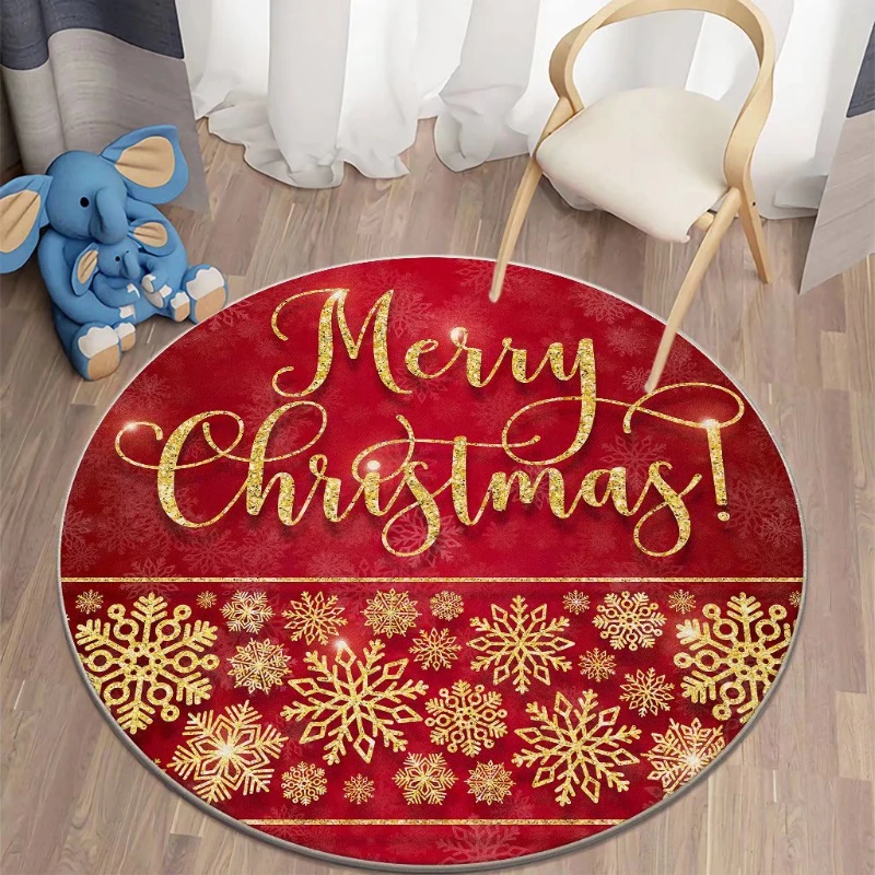 Christmas Round Printed Carpet Free Shipping Rug Living Room Rug Anti Slip Bedroom Decoration House Door Rugs Doormat Decor the