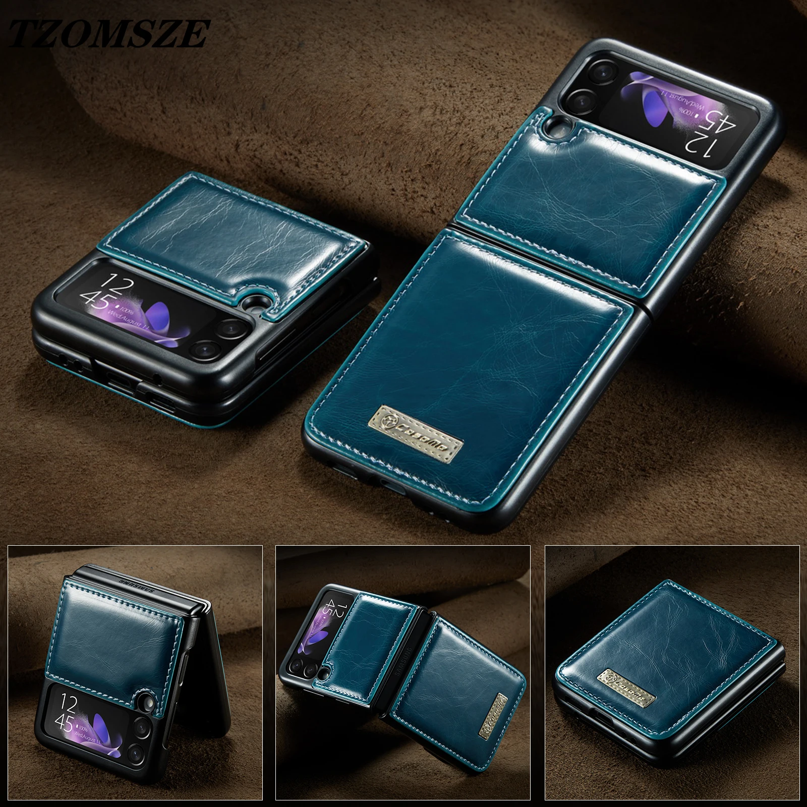 

Z Flip 3 Case for Samsung Galaxy Z Flip 3 Leather Phone Cover Classic Protection Fundas for Galaxy Zflip3 Luxury Folding Cases