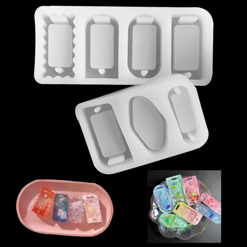 

Silicone Molds for DIY Keychains Rectangle Shape Resin Shaker Mold Unique Epoxy Crafts Eye-Catching Ornament Y08E