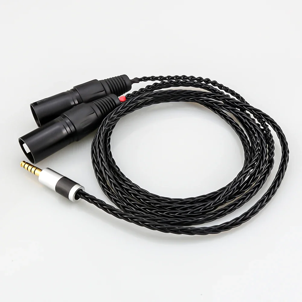 Черный высококачественный 8-жильный посеребренный 4 мм сбалансированный штекер