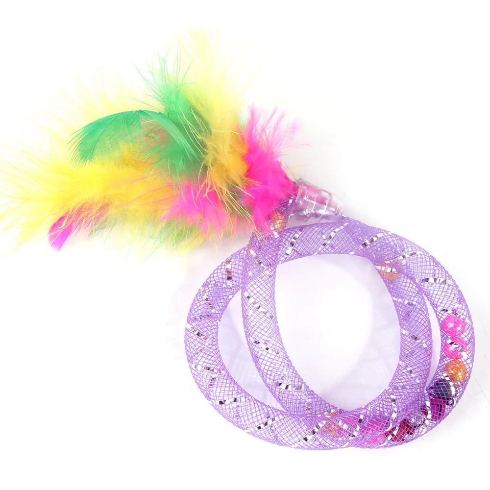 Кошачий шланг перо игрушка колокольчик пружина прыжки дразнящая для кошек