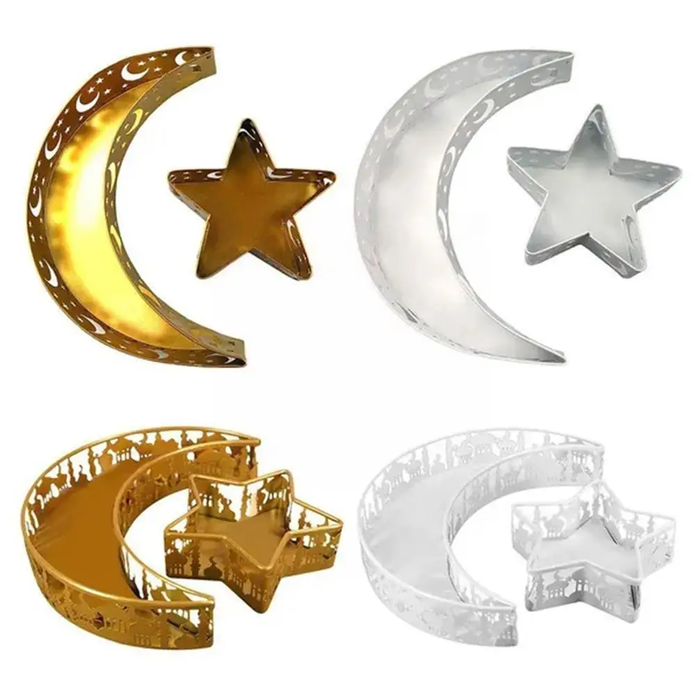 

Star/moon Food Tray Muslim Eid Mubarak Festival Supplies Cake Display Dessert Stand For Table Food Plates Islam Muslim Deco J0x4