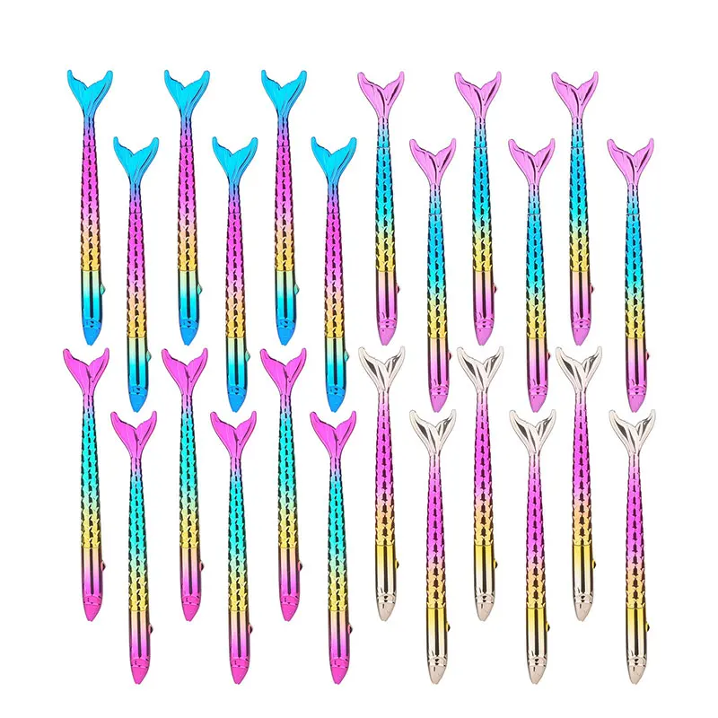 

20Pcs Mermaid unisex pen Non-slip fish scale barrel 0.5mm point Black ink Comfortable writing gift pen