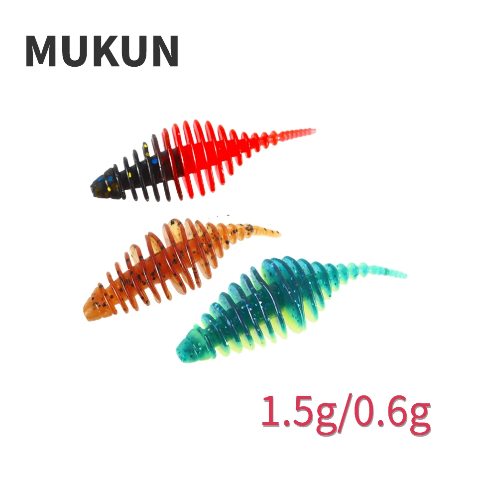 Высококачественная рыболовная приманка MUKUN 4 шт. 50 мм/35 мм 1 5 г/0 6 г червь с бледным