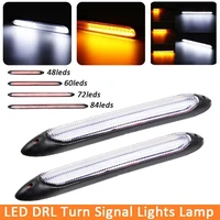 2pcs scanning two color daytime running light highlight daytime running light with steering yellow light universal