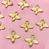 10pcs alloy gold color flying butterfly bee charms for fine jewelry making diy necklace earrings bracelet handmade accessories