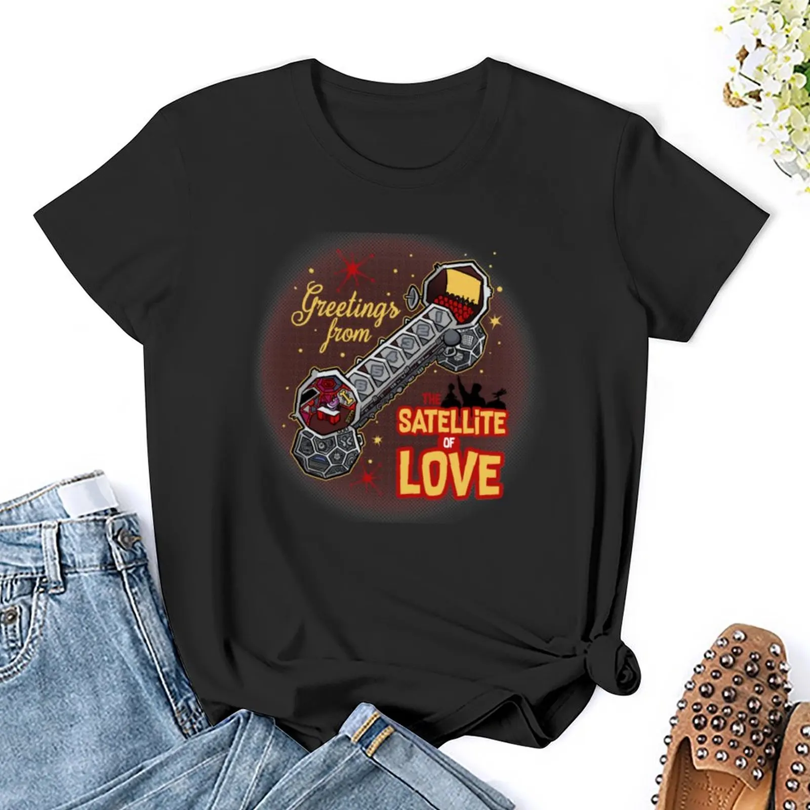 Футболка Satellite of Love-MST3K летние топы летний топ большие размеры футболки для женщин