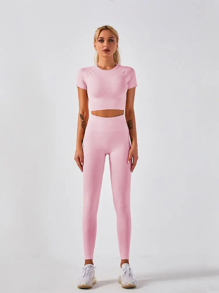 

Yoga Clothing Suits for Women Fitness Active Gym Seamless Botee Yoga Set Workout Yoga Crop Top Female Running Pants 2-piece Set