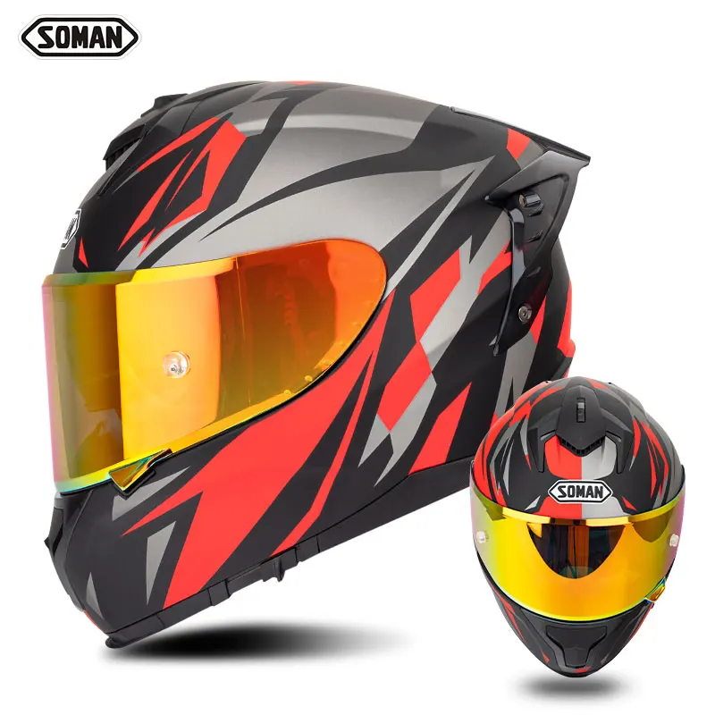 

Motorcycle Helmet Double Sun Visor Full Helmet DOT Certified Dirt Bike Helmet Moto Casco Locomotive Capacete Moto Casque