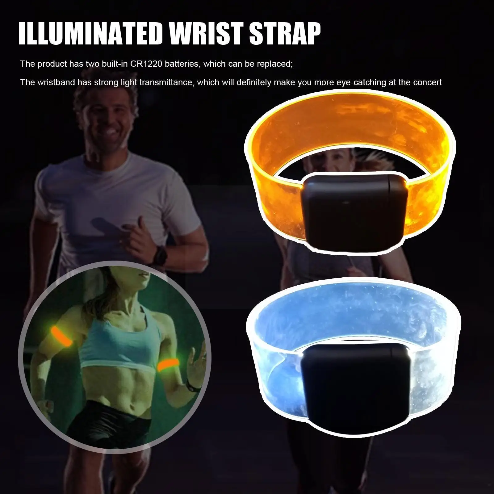 

Luminous Wristband Arm Belt LED Adjustable Running Bar concert Light Glowing Dance Party Glow Bangle Bracelet Club Up Decor W5R8